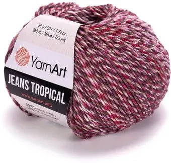 Yarnart Jeans tropical 612 50 г 160 м (фиолетовый; красный)