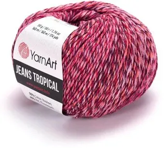 Yarnart Jeans tropical 619 50 г 160 м (розовый; красный)