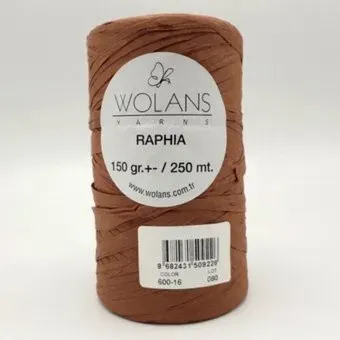 Wolans Yarns Raphia 600-16 150 г 250 м (коричневый)