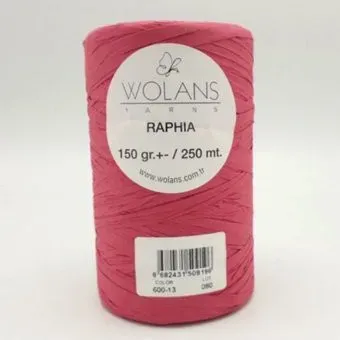 Wolans Yarns Raphia 600-13 150 г 250 м (розовый)