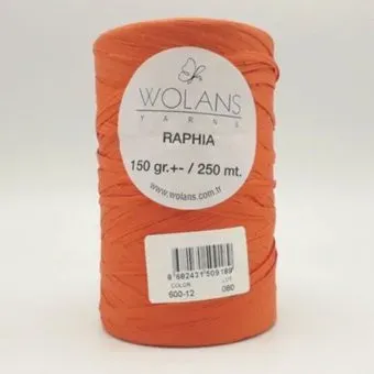 Wolans Yarns Raphia 600-11 150 г 250 м (оранжевый)
