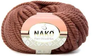 Nako Pure wool plus 10001 100 г 30 м (коричневый)