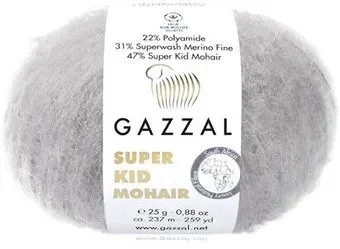 Gazzal Super kid mohair new 64435 25 г 237 м (серый)