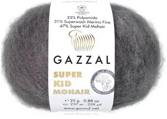 Gazzal Super kid mohair new 64427 25 г 237 м (серый)