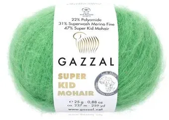 Gazzal Super kid mohair new 64421 25 г 237 м (зеленый)