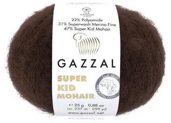 Gazzal Super kid mohair new 64434 25 г 237 м (коричневый)