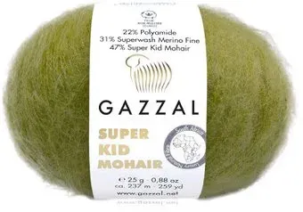 Gazzal Super kid mohair new 64426 25 г 237 м (зеленый)