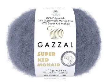 Gazzal Super kid mohair new 64413 25 г 237 м (голубой)
