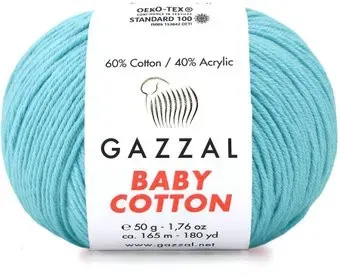Gazzal Baby cotton 3440 50 г 165 м (голубой)
