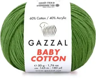 Gazzal Baby cotton 3467 50 г 165 м (зеленый)
