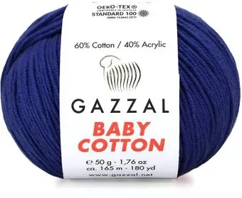 Gazzal Baby cotton 3439 50 г 165 м (синий)