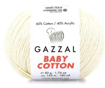 Gazzal Baby cotton 3432 50 г 165 м (белый)