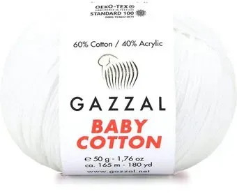 Gazzal Baby cotton 3450 50 г 165 м (белый)