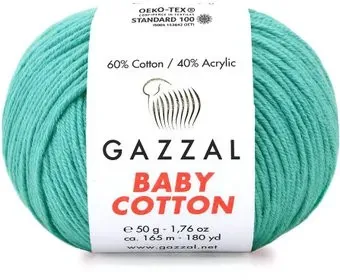 Gazzal Baby cotton 3444 50 г 165 м (бирюзовый)