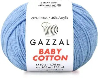 Gazzal Baby cotton 3425 50 г 165 м (голубой)