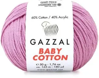 Gazzal Baby cotton 3434 50 г 165 м (розовый)