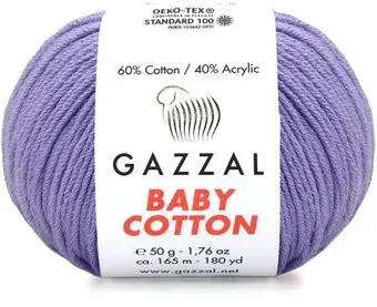Gazzal Baby cotton 3426 50 г 165 м (сиреневый)