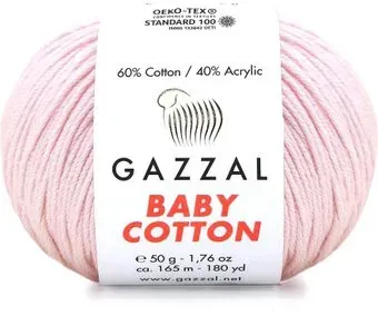 Gazzal Baby cotton 3413 50 г 165 м (розовый)