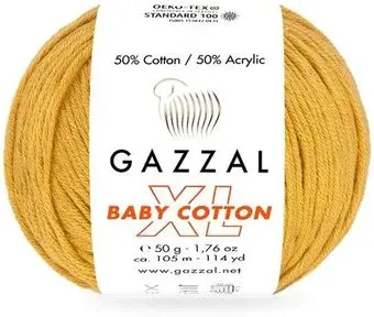 Gazzal Baby cotton xl 3447XL 50 г 105 м (желтый)