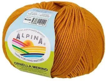 Alpina Yarn Ornella merino 338 50 г 125 м (оранжевый)