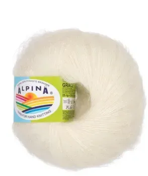 Alpina Yarn Grace 01 25 г 210 м (белый)