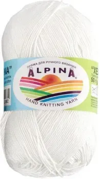 Alpina Yarn Xenia 001 50 г 240 м (белый)