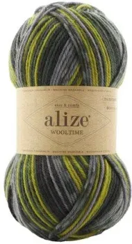Alize Wooltime 740 100 г 200 м (зеленый; серый)