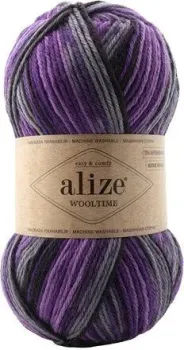 Alize Wooltime 423 100 г 200 м (фиолетовый; серый)