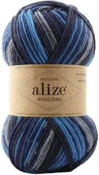 Alize Wooltime 240 100 г 200 м (синий; черный)