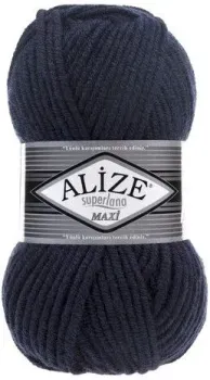 Alize Superlana maxi 56 100 г 100 м (черный)