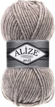Alize Superlana maxi 207 (100 м, светло-коричневый меланж)