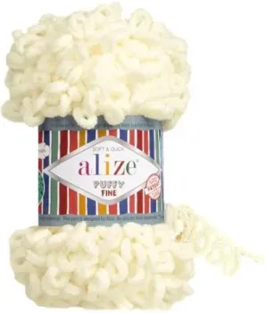 Alize Puffy fine 62 (14 м, молочный)