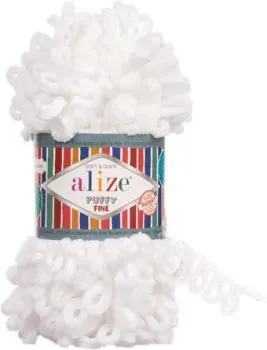 Alize Puffy fine 55 (14 м, белый)