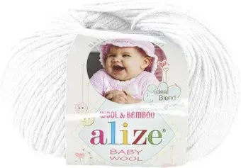 Alize Baby wool 55 (175 м, белый)