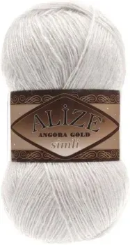 Alize Angora gold simli 599 (500 м, слоновая кость)