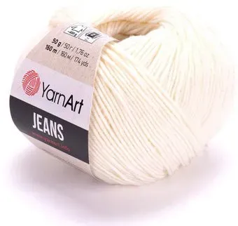 Yarnart Jeans 55% хлопок/45% полиакрил 3 50 г (160 м, белый)