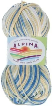 Alpina Yarn Katrin №155 (2x140 м, желтый/синий/белый/салатовый)