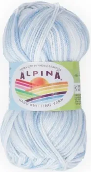 Alpina Yarn Katrin №030 (2x140 м, белый/голубой)