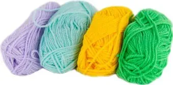 Hobbius Simple 25 г 66 м (зеленый/желтый/сиреневый/бирюзовый, 4 мотка)
