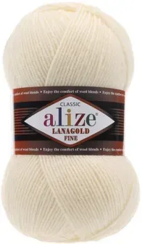 Alize Lanagold Fine 01 (390 м, кремовый)