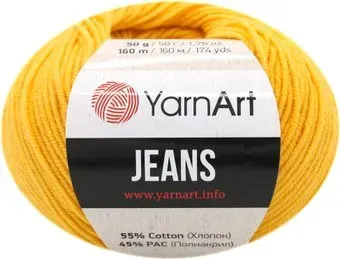 Yarnart Jeans акрил 45%, хлопок 55% 35 50 г (160 м, желтый)
