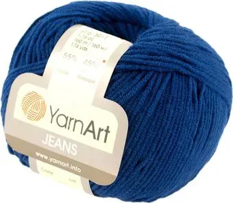 Yarnart Jeans акрил 45%, хлопок 55% 50 г (160 м, темно-синий)