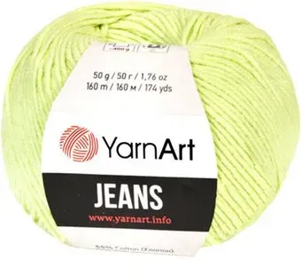 Yarnart Jeans акрил 45%, хлопок 55% 50 г (160 м, салатовый)