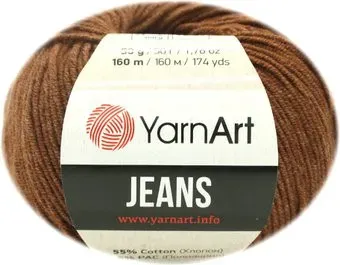 Yarnart Jeans акрил 45%, хлопок 55% 50 г (160 м, коричневый)
