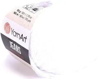 Yarnart Jeans акрил 45%, хлопок 55% 50 г (160 м, белый)