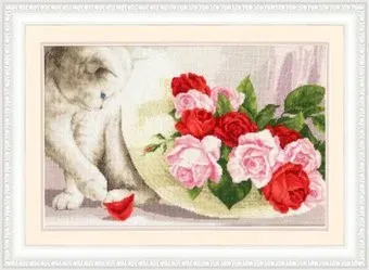 Золотое руно Кот и розы З-054