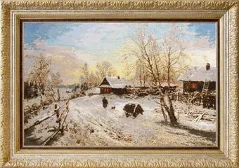 Золотое руно Зимний вечер в деревне ЛП-062