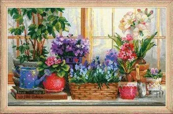 Риолис Подоконник с цветами № 1669