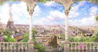 ФабрикаФресок Фреска Вид с балкона на Париж 655270 (500x270)