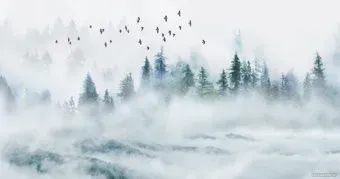 ФабрикаФресок Светлый туманный лес 015265 (500x265)